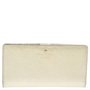 EUC Kate Spade Gold Metallic Leather Bifold Wallet!